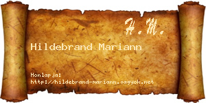 Hildebrand Mariann névjegykártya